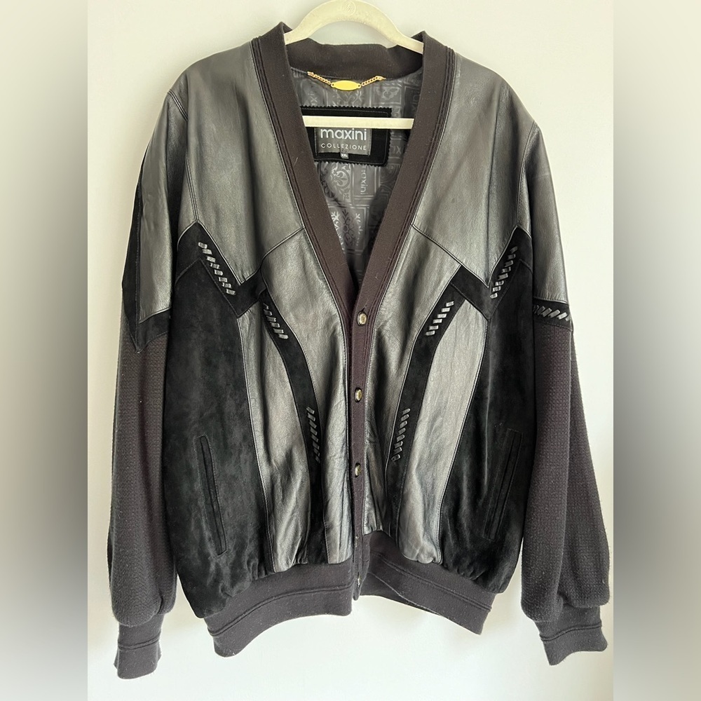 Maxini Collezione Leather Jacket Black  XXL